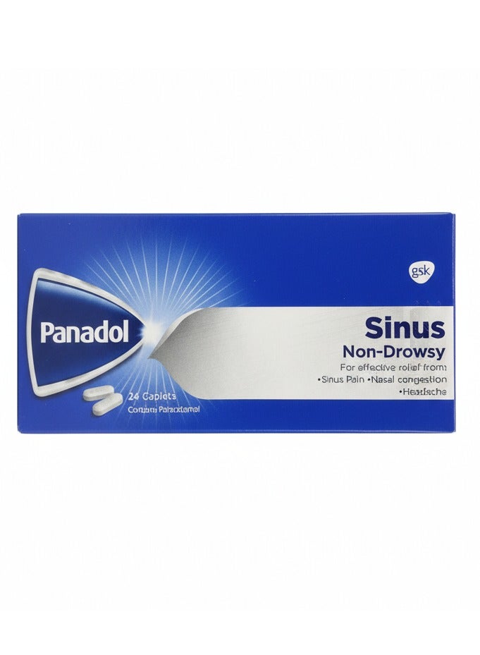 تسكين آلام الجيوب الأنفية بدون نعاس، 24 قرصًا - راحة سريعة من آلام الجيوب الأنفية واحتقان الأنف والصداع